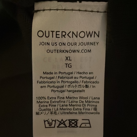 OuterKnown *NWT* 100% Merino Wool Hooded Sweater XL Dark Green - Picture 10 of 16